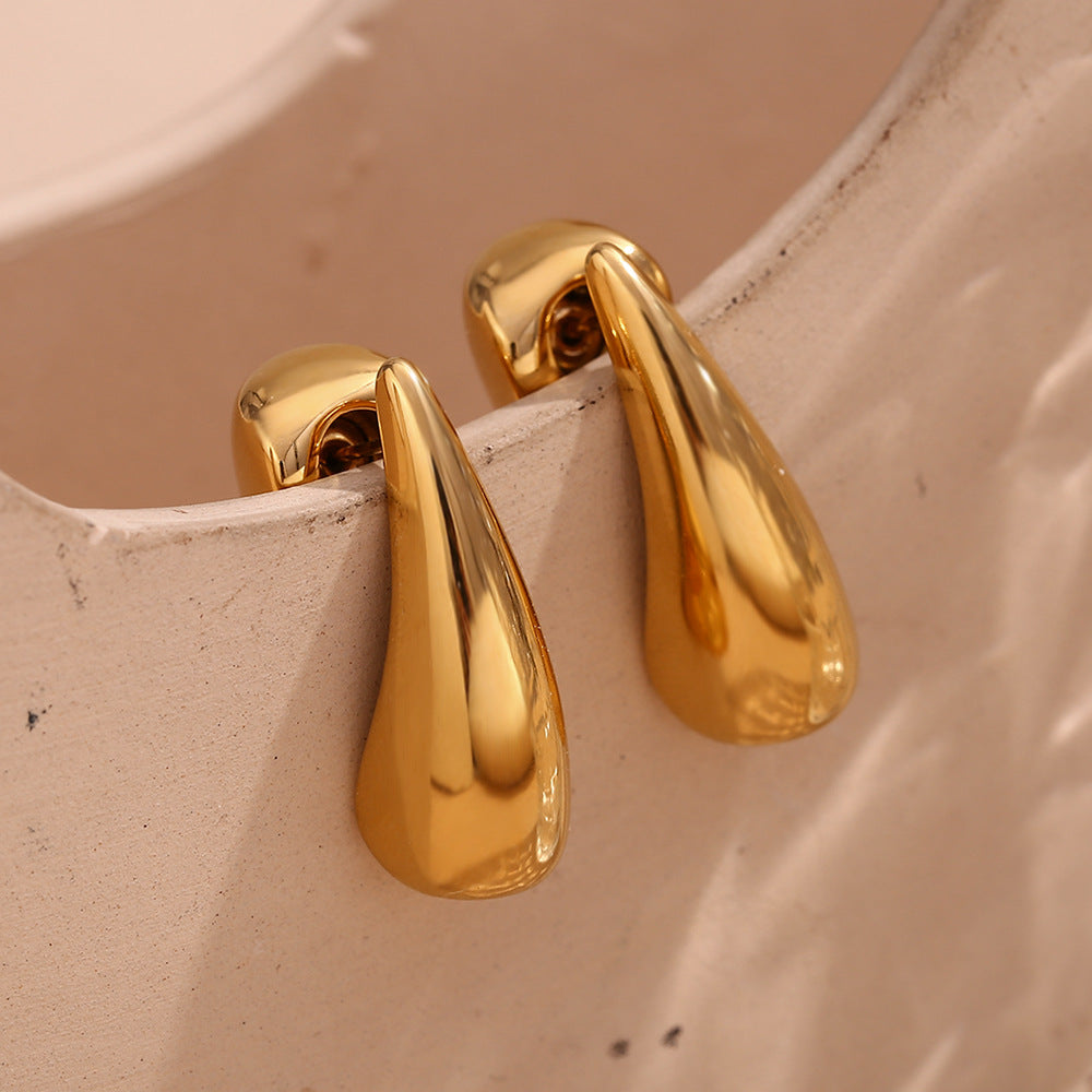 18K Gold-Plated Teardrop Front-Back Earrings