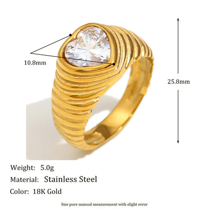Size details of Heart-shaped zircon ring 