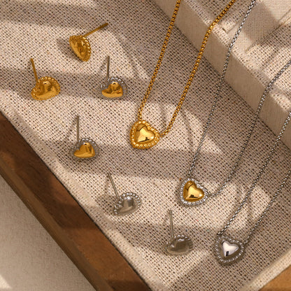 Detail view of Twisted Gold Heart Necklace