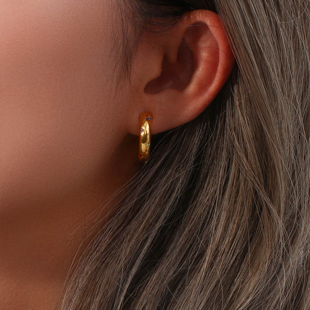 Minimalist Gold Plated Colorful Earrings