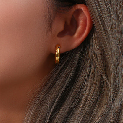 Minimalist colorful gold earrings – 18K gold-plated, polished, waterproof, hypoallergenic by STUD (Shop Till You Drop)
