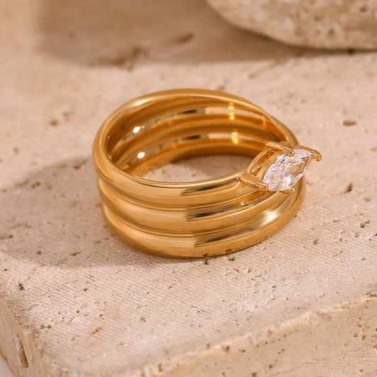 Multi-Layer Marquise Ring
