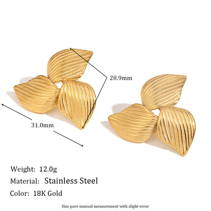 Size Details of Chic boomerang-shaped gold earrings – 18K gold-plated, polished finish, waterproof by STUD (Shop Till You Drop)