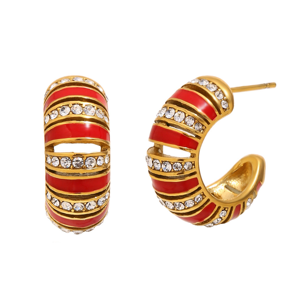 Enamel C Hoops