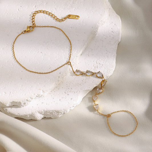 18K gold rope chain hand bracelet for women with adjustable clasp – waterproof and elegant