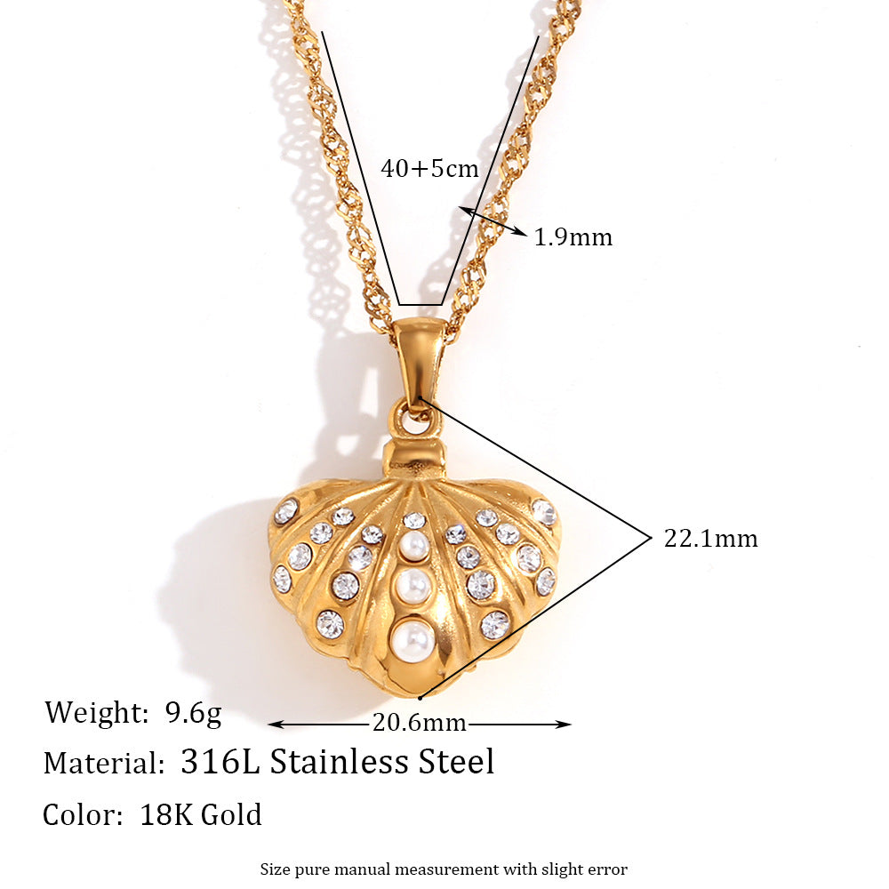 Gold 18k Pearl Shell Pendant