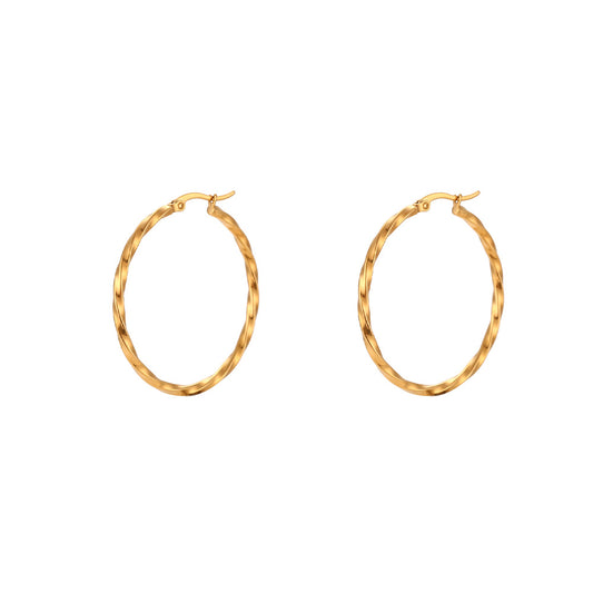 Golden Twist Hoop Earrings