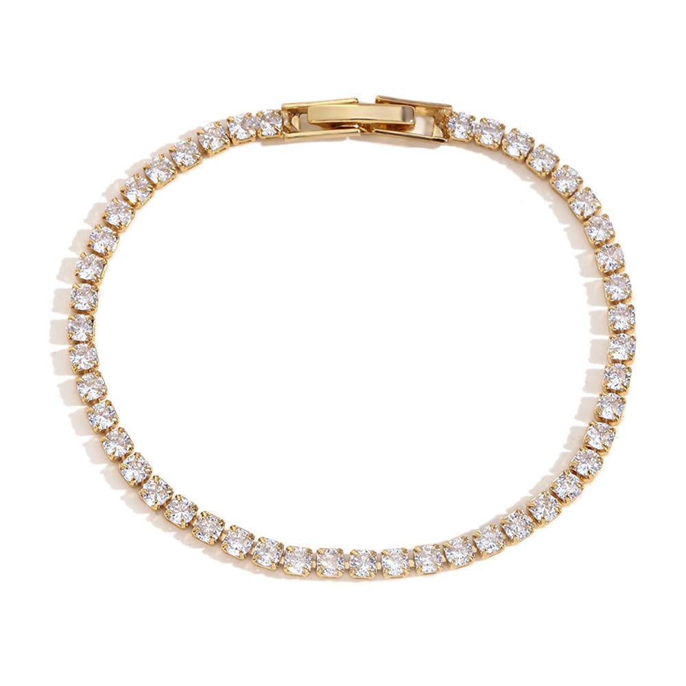 Minimalist white Zircon Chain Bracelet