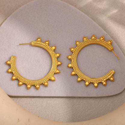 Boho Wheat C Hoop Earrings