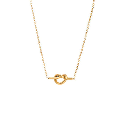 Korean-style knot necklace – 14K gold plated stainless steel by STUD-Shop Till You Drop