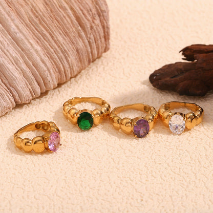 Vintage Gold White Beaded Ring