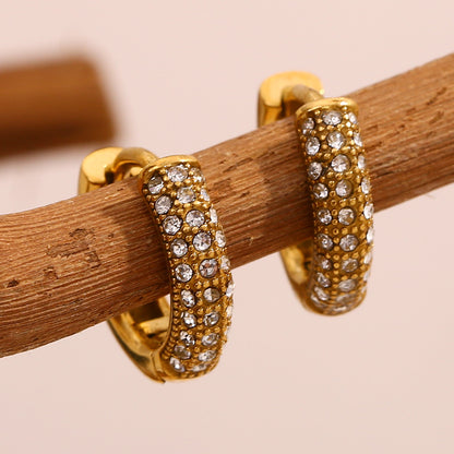 Zircon Hoop Earrings