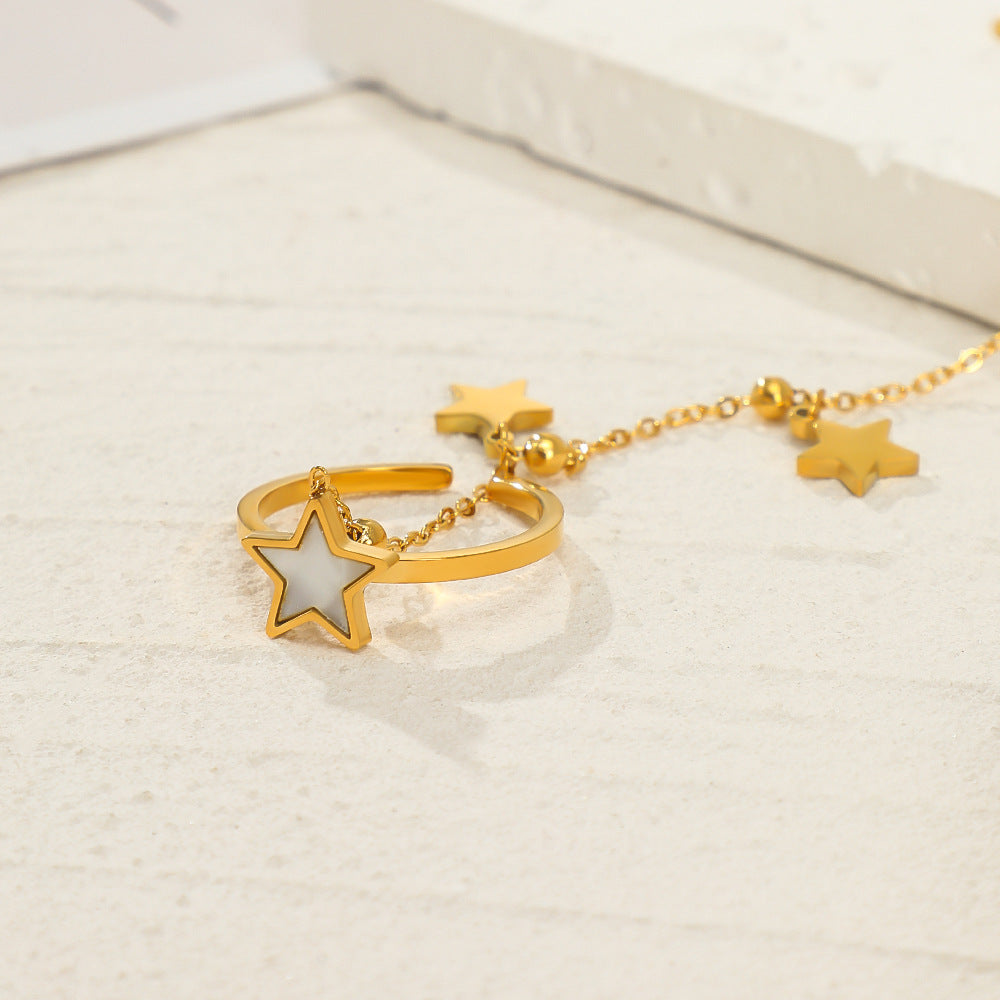 Vintage Star and Shell Hand Chain