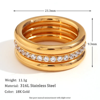 size details of Minimalist gold zircon ring set – 3-piece 18K gold-plated stainless steel bands with stackable sparkle – by STUD (Shop Till You Drop)