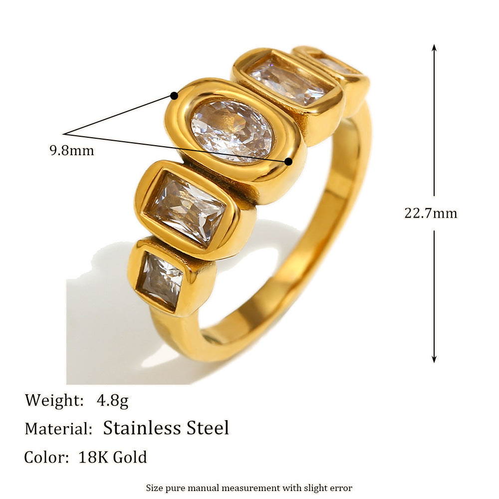 Zircon Stacking Silver Ring