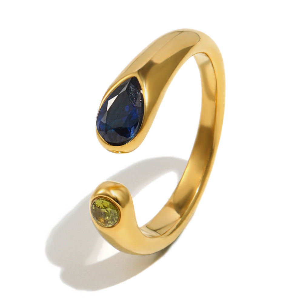 Serpent Zircon Ring styled for statement looks