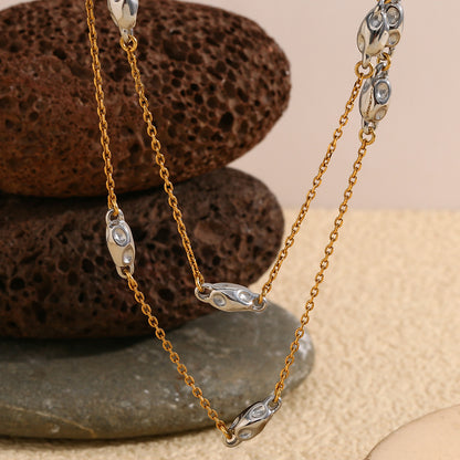 Two-Tone Beaded Layered Necklace