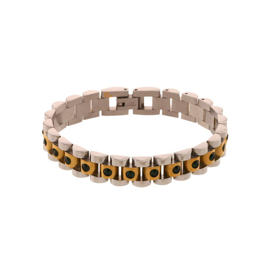 Gold Watch Band Bracelet With Diamonds