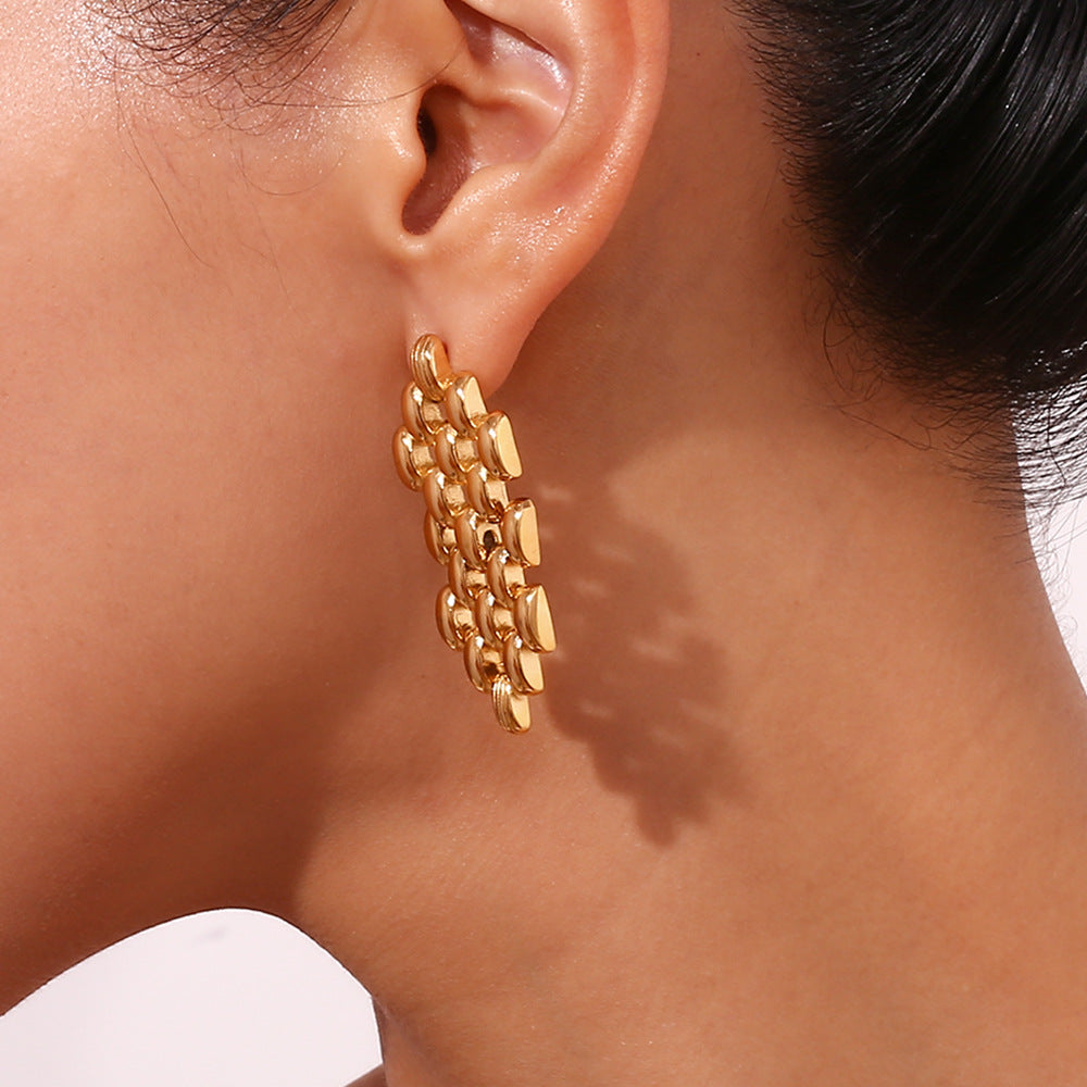 Handwoven Minimalist 18K Gold Earrings