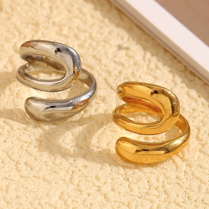 Triple Layer Snake Silver Ring