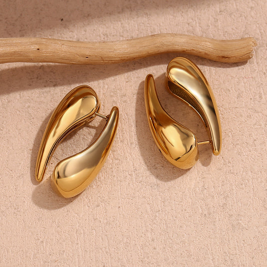 18K Gold-Plated Teardrop Front-Back Earrings