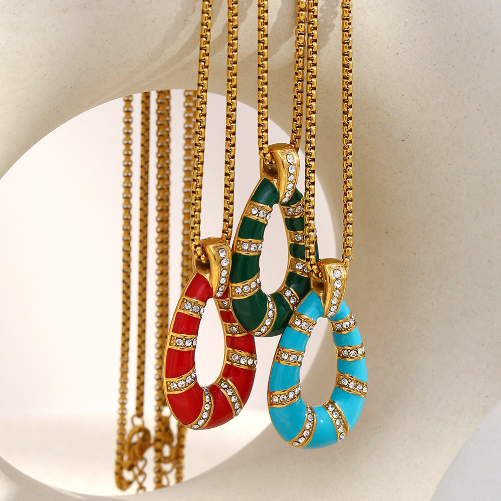 Enamel Teardrop Necklace