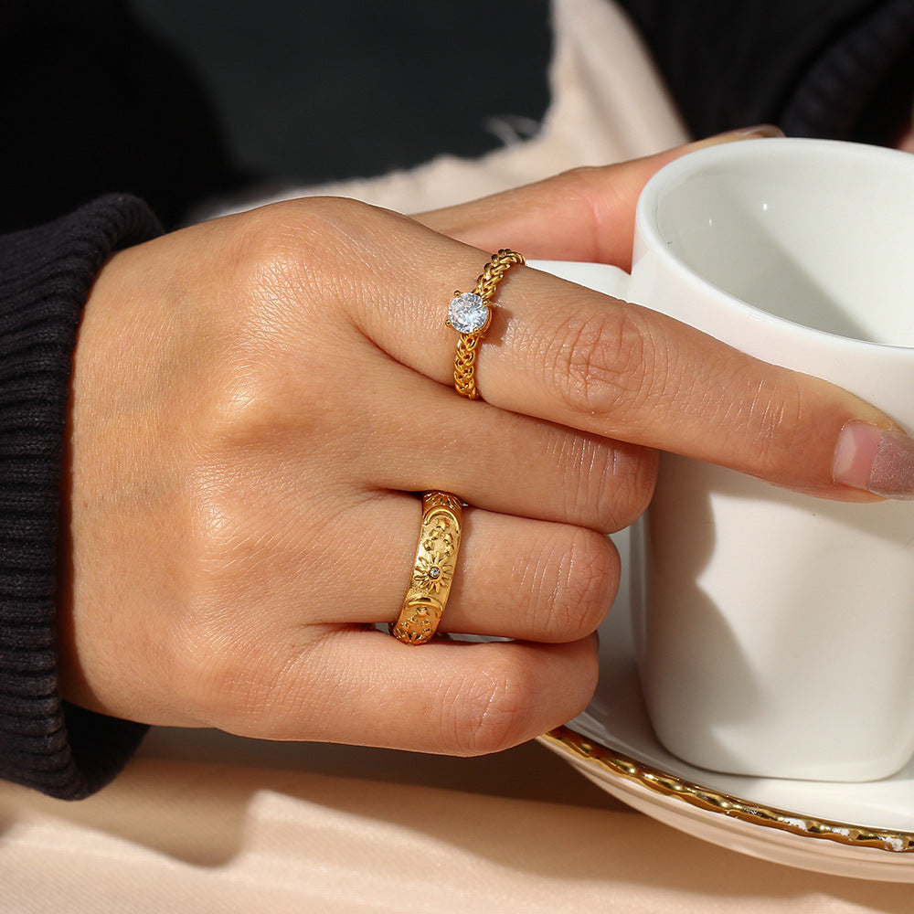 Celestial Star, Moon & Sun Ring