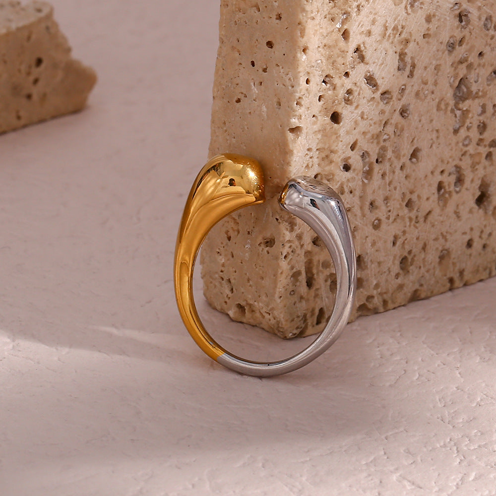 Minimalist Two-Tone Open Ring