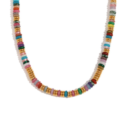 Mixed Stone Gold Necklace