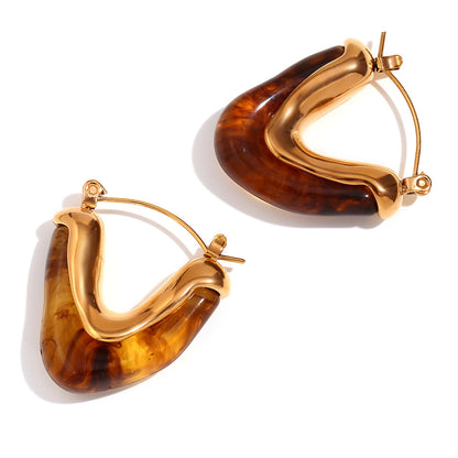 Gold Triangle Hoop Earrings