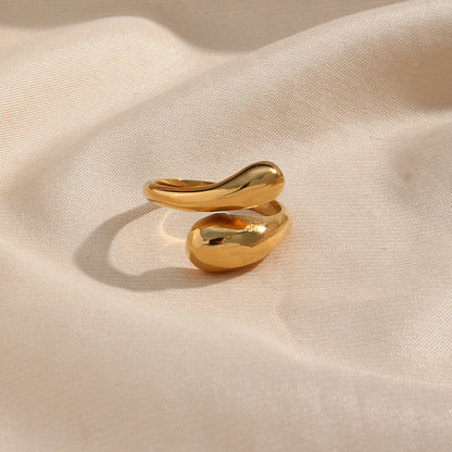 Minimalist Adjustable Teardrop Snake Ring | 18K Gold-Plated Stainless Steel
