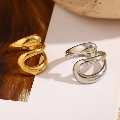 Triple Layer Snake Gold Ring