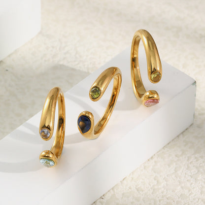 Side view of Serpent Zircon Ring