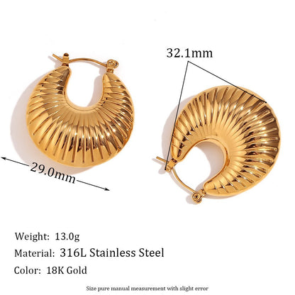 SIze Details of Gold twisted ram’s horn earrings – 18K gold-plated, waterproof, anti-tarnish by STUD (Shop Till You Drop)