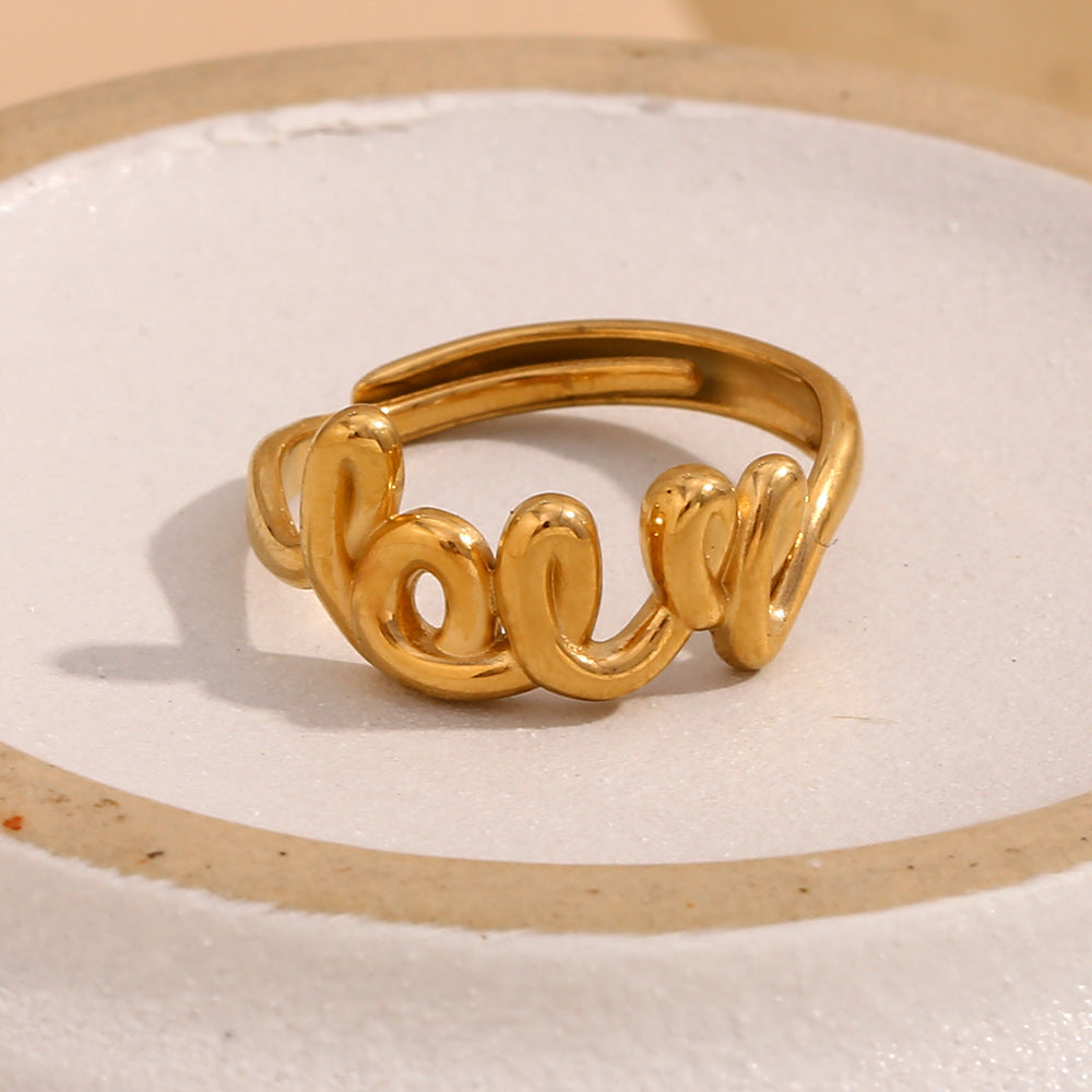 Minimalist LOVE Open Ring