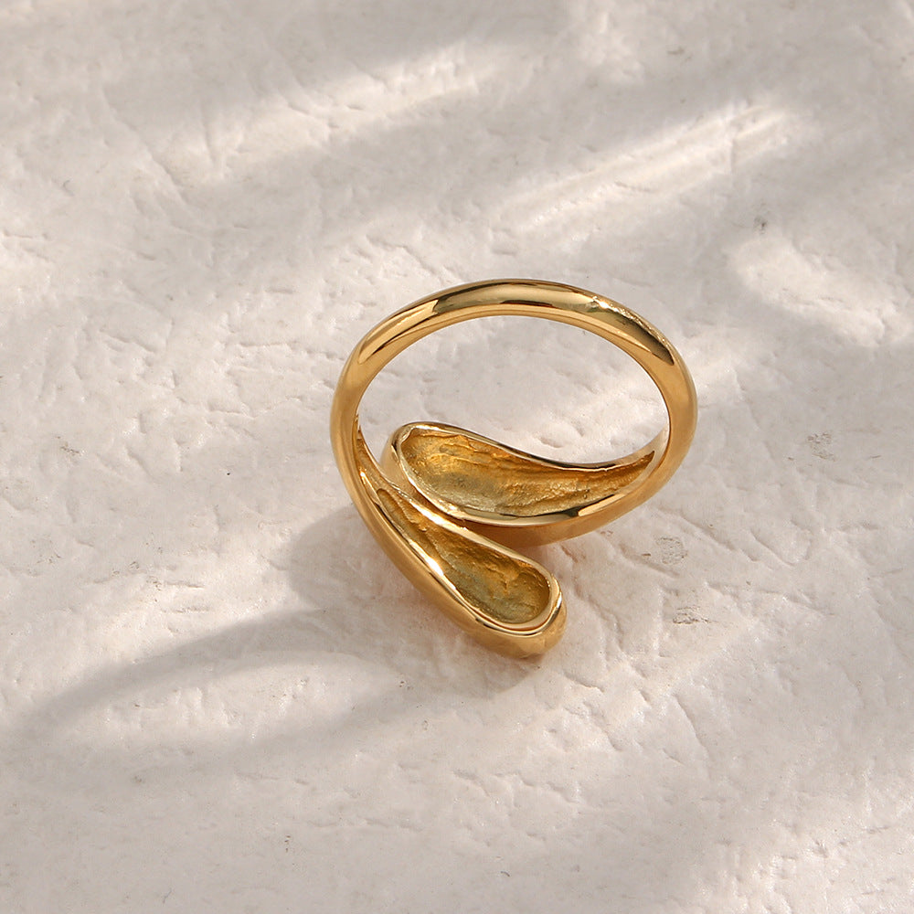Minimalist Adjustable Teardrop Snake Ring | 18K Gold-Plated Stainless Steel