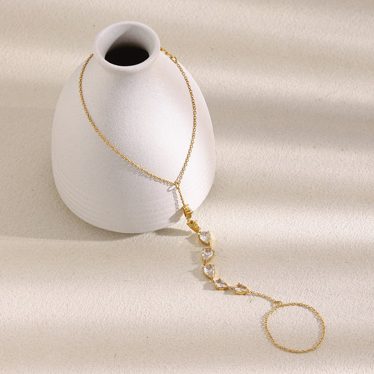 18K gold rope chain hand bracelet for women with adjustable clasp – waterproof and elegant