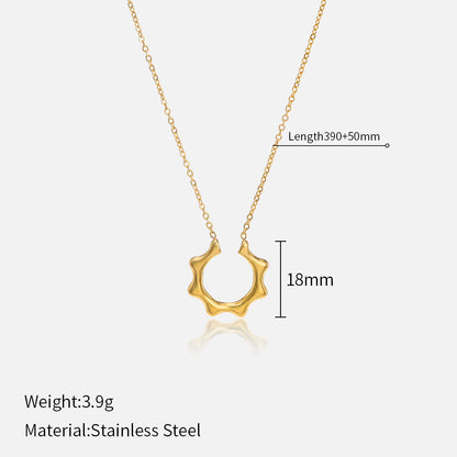 Golden Ripple Circle Necklace for daily wear
