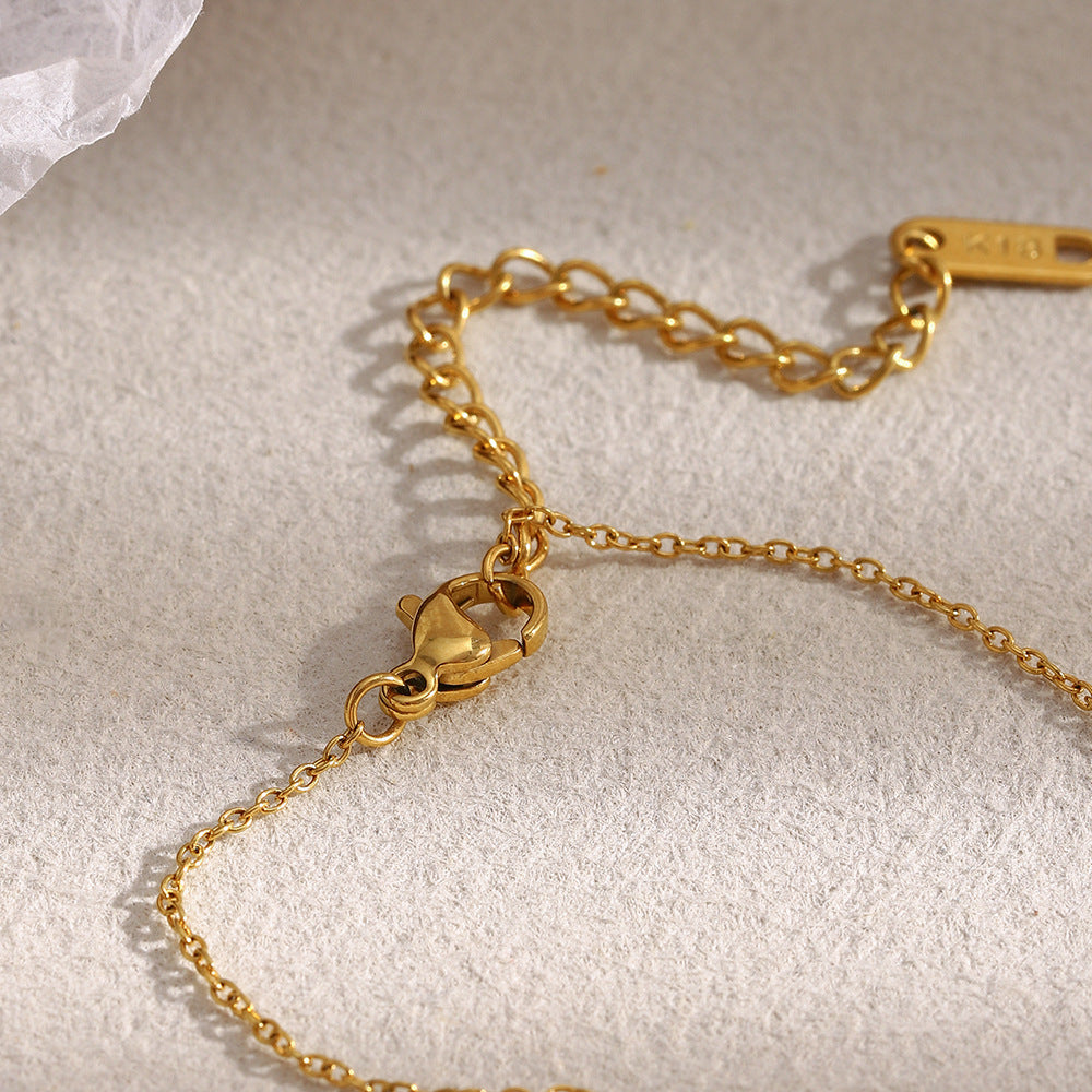 18K gold rope chain hand bracelet for women with adjustable clasp – waterproof and elegant