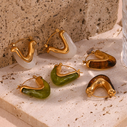 Gold Geometric Triangle Earrings