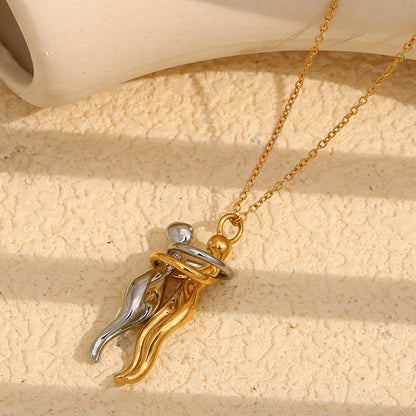 Close-up of Romantic Lovers Two-Tone Necklace