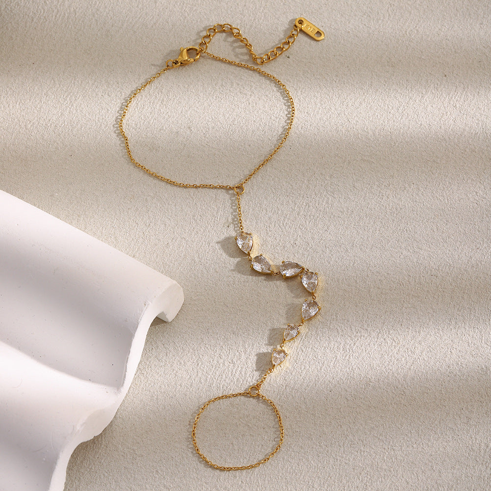 18K gold rope chain hand bracelet for women with adjustable clasp – waterproof and elegant