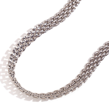 Handwoven silver necklace product view