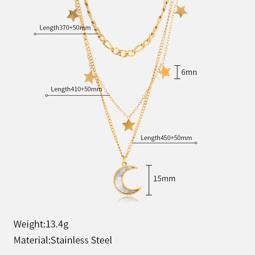 Triple Layer Celestial Necklace