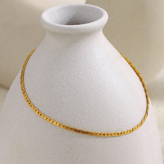 STUD 18K gold-plated twist chain anklet, minimalist waterproof foot jewelry