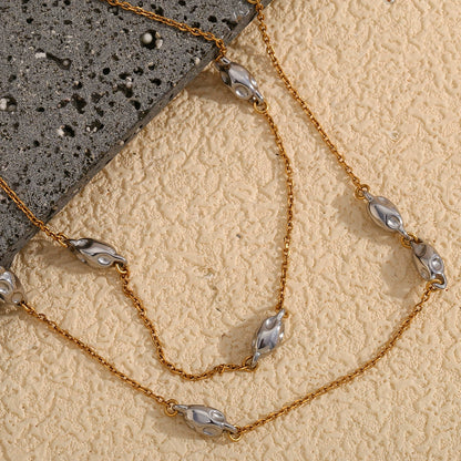 Two-Tone Beaded Layered Necklace