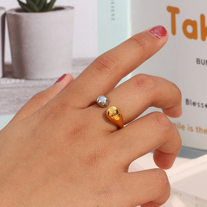 Minimalist Two-Tone Open Ring