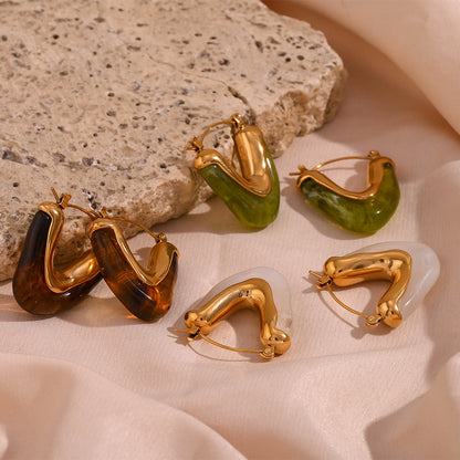 Gold Triangle Hoop Earrings