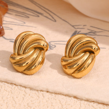 French vintage oval rotating hoop earrings – 18K gold-plated, waterproof, hypoallergenic by STUD (Shop Till You Drop)