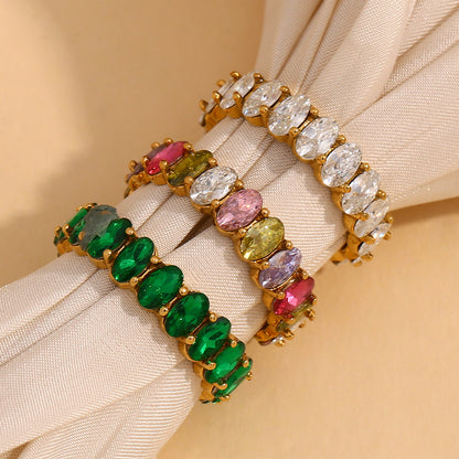 Multicolor Zircon Statement Ring